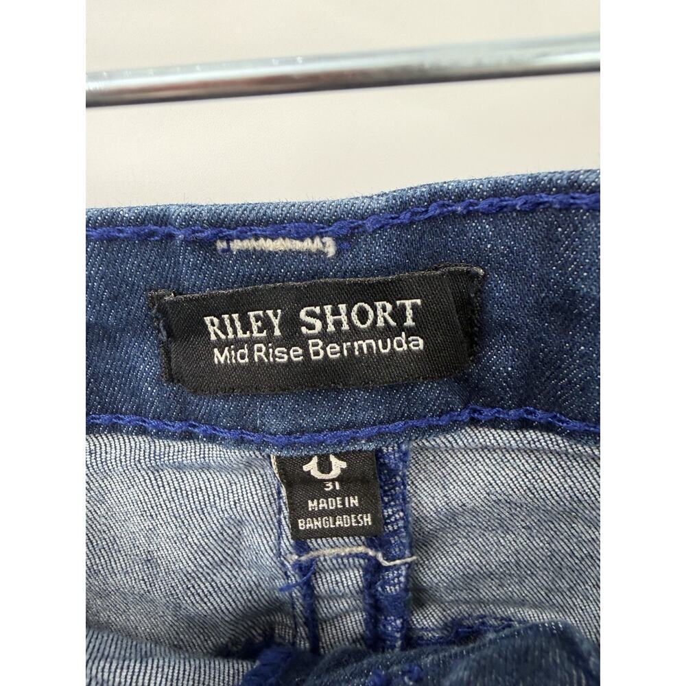 True Religion Classic Men's Riley Mid-Rise Bermuda Denim Shorts Casual Size 31 - Picture 5 of 10
